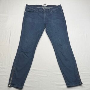 Madewell Skinny Skinny Jeans with Ankle Zippers size 31 dark wash blue denim